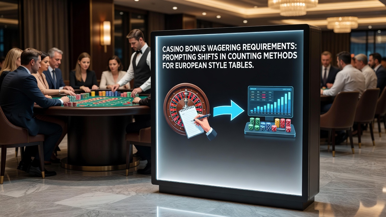 Players adjusting card counting at a European blackjack table influenced by wagering rules