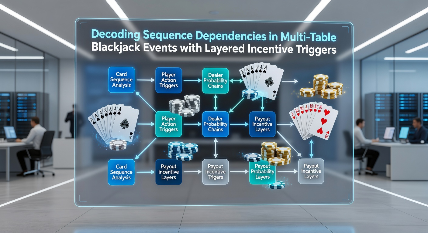 Multi-Table-Blackjack-Setup mit Anzeigen für Sequenzabhängigkeiten und Anreiztrigger