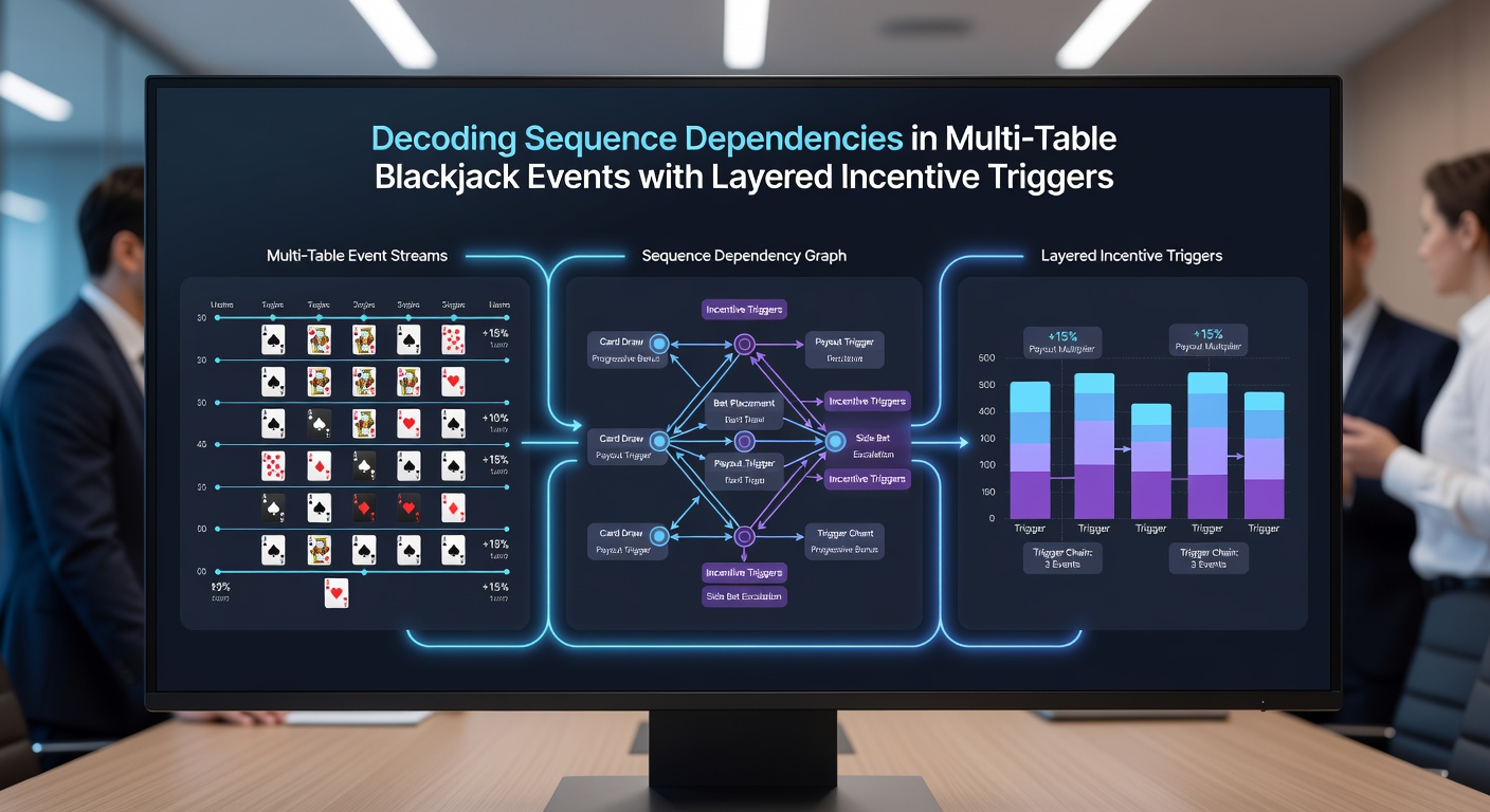 Diagramm zu geschichteten Anreiztriggern und deren Auswirkungen auf Blackjack-Sequenzen