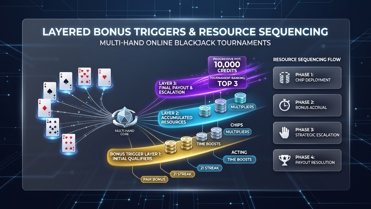 Darstellung der Ressourcenabfolge in Multi-Hand-Blackjack-Turnieren