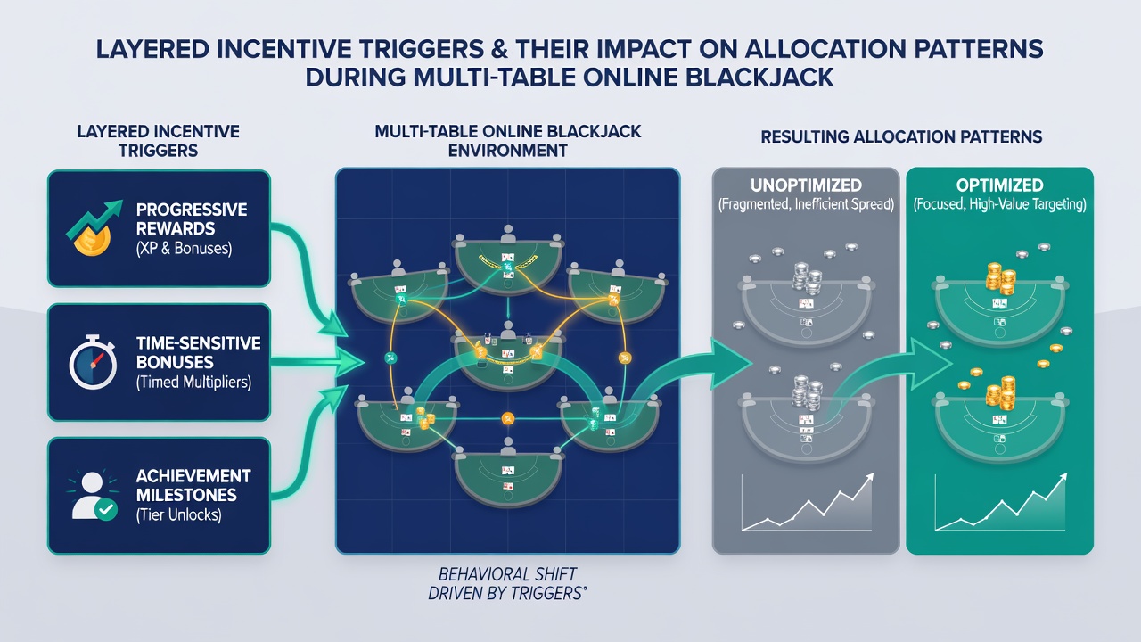 Visualisierung von Allokationsmustern unter Einfluss geschichteter Anreize in Blackjack-Turnieren