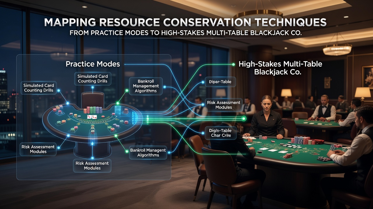 Visualisierung von Bankroll-Dynamiken und Ressourcenverteilung über mehrere Blackjack-Tische in Wettbewerbssituationen